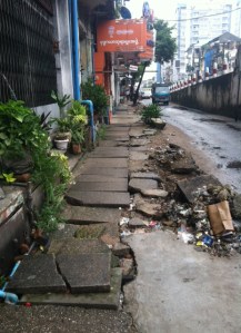 A Yangon sidewalk.